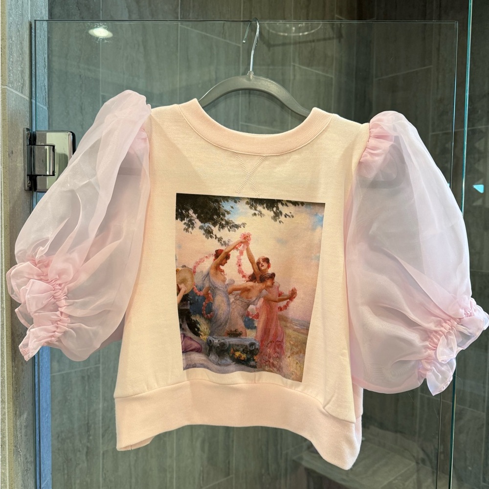 Selkie Pink Puff Sleeve Top